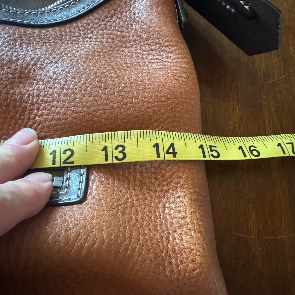 Dooney & Bourke Embossed Logo Pebbled Leather Shoulder Bag - Brown - Picture 7 of 13